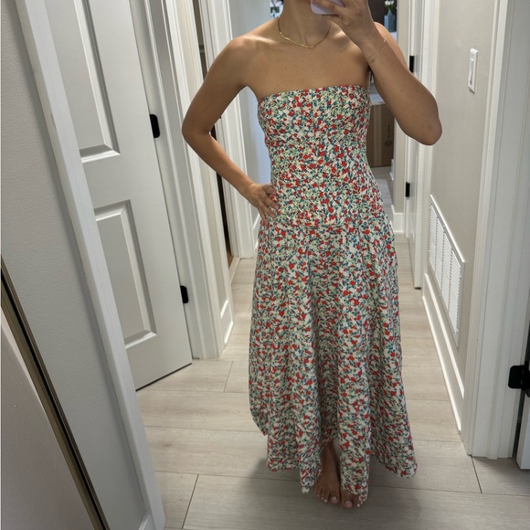 NWT Shona Joy Ulani Strapless Pleated Midi Dress US2 - Picture 4 of 4